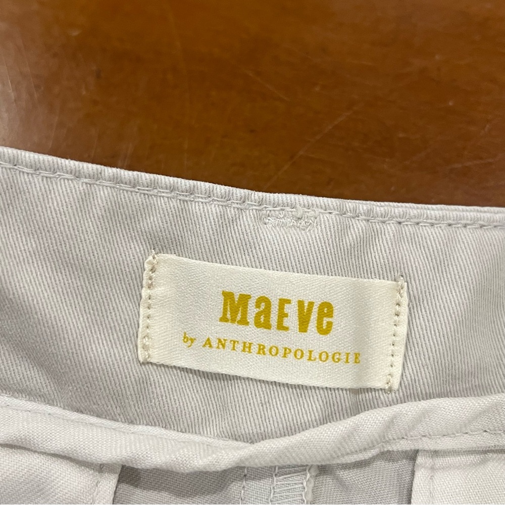 Maeve Pleated Wide-Leg Chino Trousers Size 0 Off-White/Blanc‎ - Picture 10 of 16